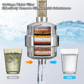 Favoreal Filter Shower Head, High-Effeciency Easy-to-Install Filtered Showerhead 360°Rotatable Remove Chlorine and Harmful Substances, Improves Condition of Your Skin, Hair & Nails