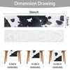 Linen Cow Print Table Runner 13x71 Inch Farmhouse Western White