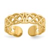 Solid 14k Yellow Gold Celtic Knot Irish Claddagh Toe Ring
