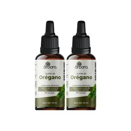 Pack 2 Aceites de Orégano Orgánico | 70% Carvacrol | Mezcla con Aceite de Oliva listo para consumir. | Aceite de Orégano Importado, Puro y Certificado | 30 ml. | Árbora