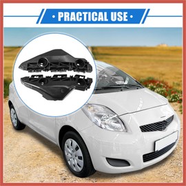 ACROPIX 1 Pair Bumper Mounting Support Bracket Compatible for Toyota Yaris 2007-2012, Left Right Bumper Retainer Set Plastic Black Car Parts