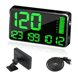 Digital Universal GPS HUD Speedometer Display GPS Head Up Dispaly Speedometer Car Truck Odometer with Over Speed Warning/Car Clock / 5.4in Large Screen KingNeed C90
