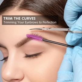 Eyebrow Scissors Curved and Rounded Nail Scissors,Curved Blade Design,Professional Multi-Purpose,Grooming Tools for Trimming Eyebrows, Nose, Mustache, Eyelashes