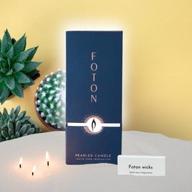 Foton Pearled Candle - Scented White:_FESTIVE FIR - Freshly Cut Christmas Tree
