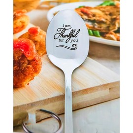 Thank You Gifts for Women Men I'm Thankful for You Gift Spoon for Women Men Friends Staff Appreciation Gifts for Coworkers Boyfriend Sister Christmas Birthday Gift Dessert Spoon