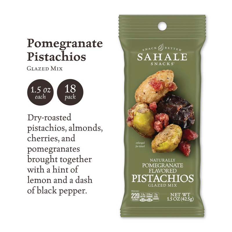 Sahale Snacks Pomegranate Flavored Pistachios Glazed Mix, 1.5 Ounces (Pack