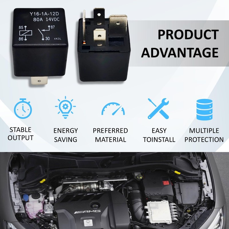 VF7-11F11-S01 12V, 80 AMP Y16-1A-12D Plug-in Automotive Relay Multiple Use