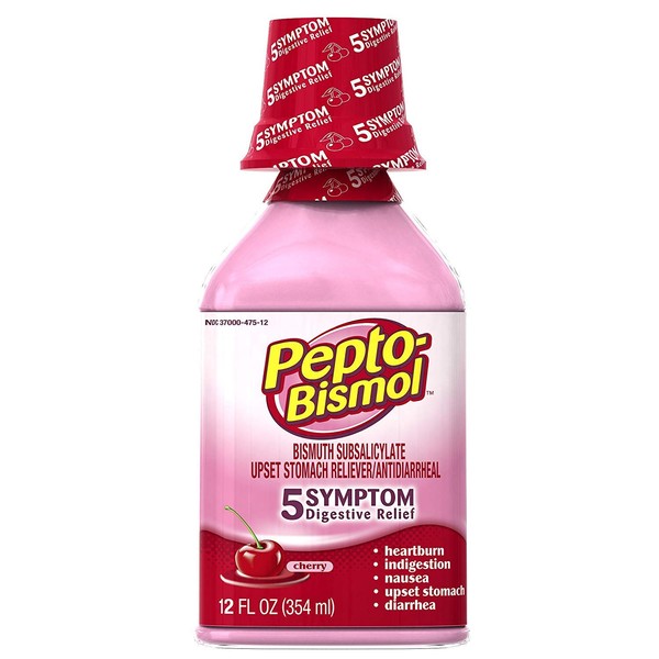 Pepto-Bismol Upset Stomach Reliever 5 Symptom Cherry Size: 12 OZ