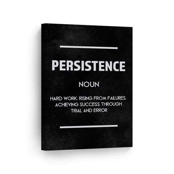 Smile Art Design Persistence Definition Dictionary Black Motivational Canvas Wall