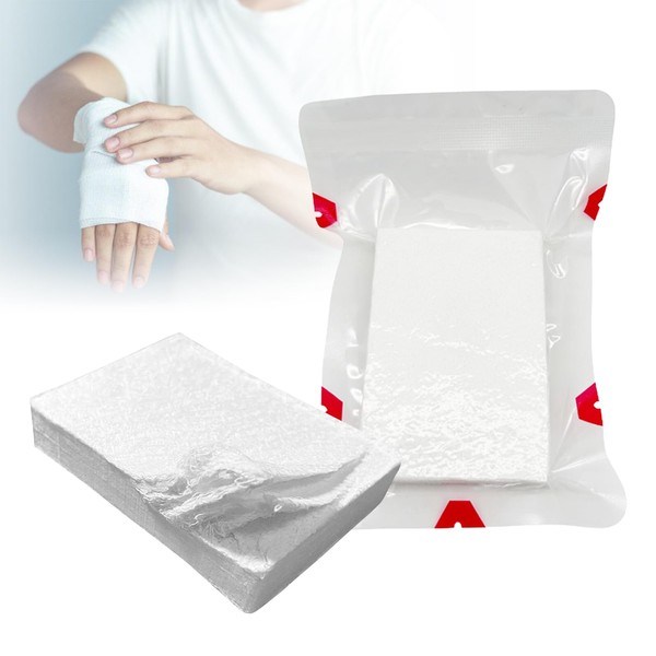 First Aid Compressed Gauze, Crinkle Cotton Fluff Bandage Roll for