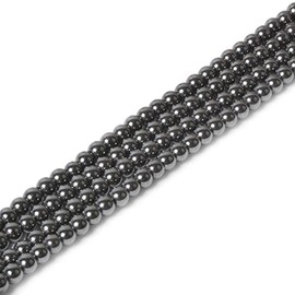 Hematite 4mm Round Healing Crystal Loose Beads 16 Inch for Jewelry Making Beads