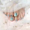 [ALLEVG]ネイルチップ 足用 24枚入 フットネイルチップ フットネイル 足用 マグネットネイルチップ ミントカラー 夏 付け爪