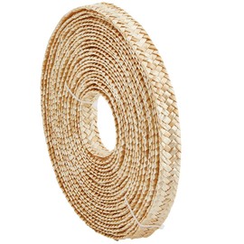 BENECREAT 13.12 Yards Wheat Straw Ribbon for Hat Making, 0.83 Inch Wide Straw Braid Ribbon for Hat Making DIY Craft Accessories, Blanched Almond Color