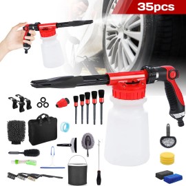 Unbranded 35PCS Car Detailing Wash Gun Brush Wheel Cleaning Tools Kit Interior Exterior - 35PCS Wash Gun Tools