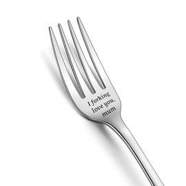 RFTWXHPN Gifts for Mum from Daughter Son - I Forking Love You Mum Fork for Mom Mother Christmas Birthday Gifts for Mum Mama Mother's Day Fokr Gifts for Mom Mum Dessert Forks Stainless Steel