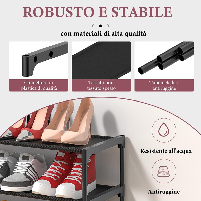 LEIVESTE 3 Tier Metal Shoe Rack Space Saving Stackable 12