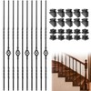 Vilstomes Wrought Iron Balusters, 10 Pack Metal Deck Spindles, 1/2"