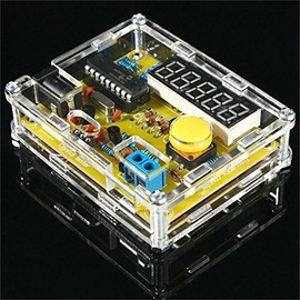 1Hz-50MHz Crystal Oscillator Tester Frequency Counter Tester Meter Cymometer Measurement Tester Module with Housing LED DIY Kit (In Parts)
