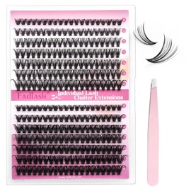 FADLASH Cluster Lashes Kit 30D+40D DIY Lash Cluster Kit D Curl Eyelash Clusters with Thin Band DIY Tool for Self Application at Home (30D+40D-0.07D, 8-16mm Kit)