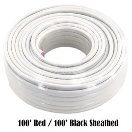 GS Power Marine Wire – 100ft, 12 AWG, Red and Black Sheathed, Tinned Copper Duplex Boat Wire