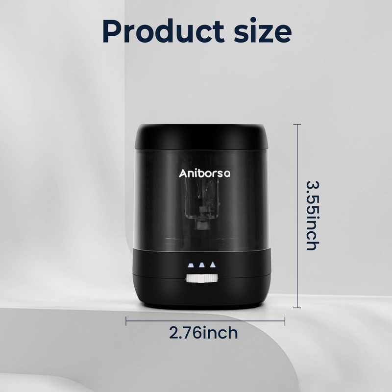 Electric Pencil Sharpener, USB & Battery Operated, Adjustable Nibs, Automatic