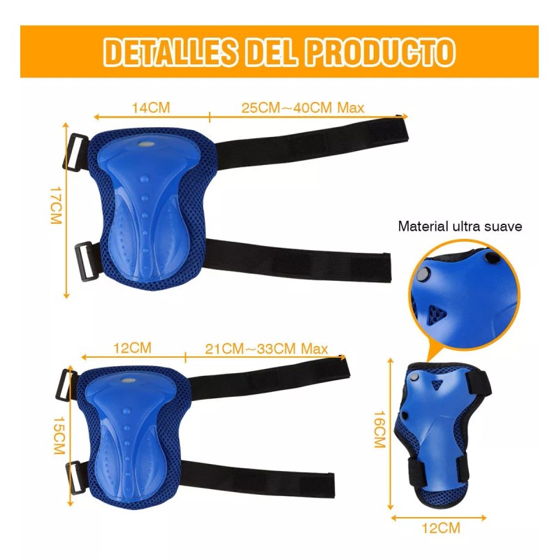 Trixter Kit De Protecciones Con Rodilleras Codilleras Muñequeras 6pz