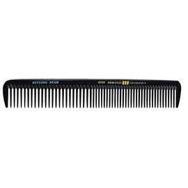 Hercules Sägemann 4930 Professional Hair Cutting Comb Natural Rubber Hair Comb with 2 Tooth Extra Coarse 7.5 Inches One Side with mm Division