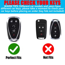 YILINXI Compatible with Chevy 5 Buttons Key Fob Cover with Cute Pom Pom Keychain for Women, Pink