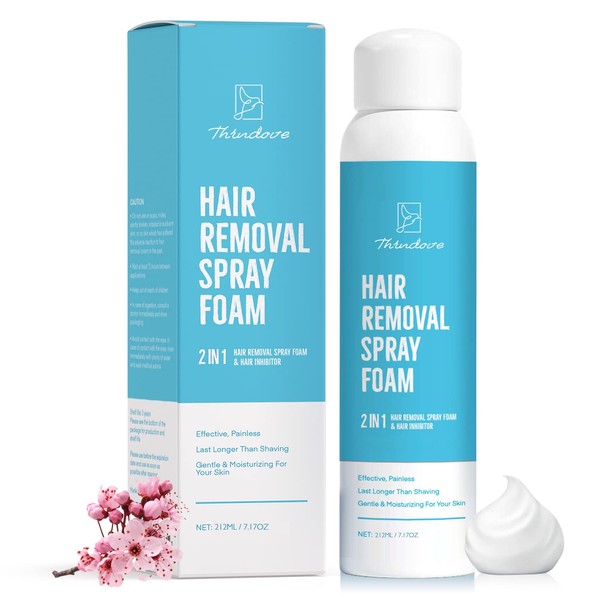 Hair Removal Spray Foam - Newest Formula from 100% Natural Ingredients - Effective & Painless - Cream - Body & Intimate Depilatory Spray Foam for Women & Men