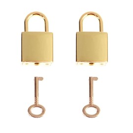 HUAXIUZH 2pcs Vintage Old Antique Style Mini Archaize Padlocks Key Lock with Key for Jewelry Box Storage Box Diary Book(Gold)