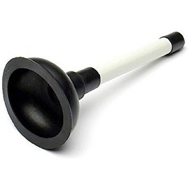 Sink Plunger for Unblocking Light Weight and Powerful Sink Drain Unblocker 100mm (4 inch) Sink Drainer with 225mm (9 inch) Plastic Handle Diameter, White/Black