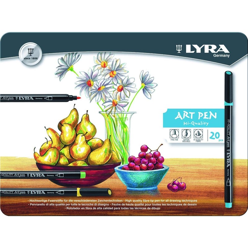 LYRA Art Pen, Fine Art Marker Set, 20 Assorted Colours,