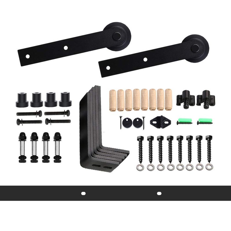 CCJH 6FT Ceiling Mount Bracket Sliding Barn Door Hardware Kit
