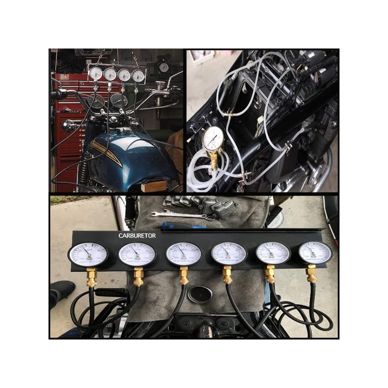 Vacuum Gauge & Fuel Tester Large Motorcycle Scooter Carburetor Tuning