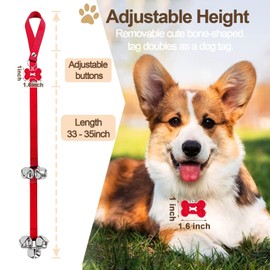 KEXIAVA 2 Pcs Dog Bells Toilet Training Dog Doorbell Dog Training Bell for Puppy Potty Adjustable Strap Dog Door Bell and Communication Device Dog Bell Cat Puppy Interactive Bell (Red)