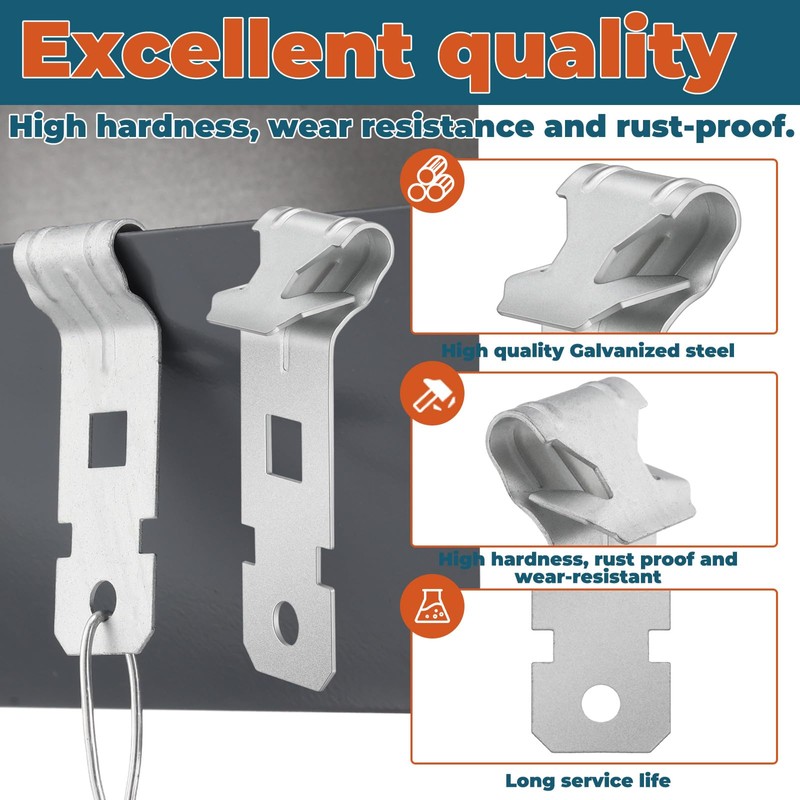 Blulu 250 Pcs Z-Purlin Clips for Angled Flanges 1/8"-1/4" Thick,
