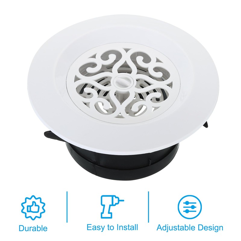 PATIKIL 4 Inch Round Air Vent, Adjustable Ceiling Diffuser Grill