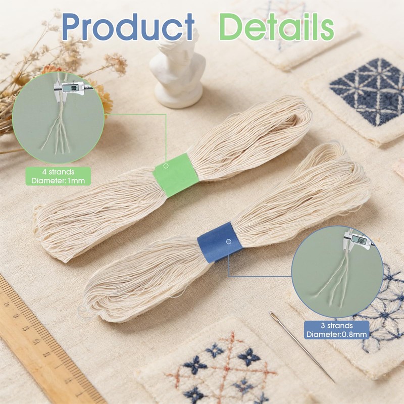4pcs Sashiko Thread Jumbo Skein Sashiko Kit Sashiko Skein with