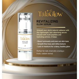 Tala Glow Revitalizing Glow Serum - 30ml | 5% Niacinamide & Hyaluronic Acid with Advanced Peptide Complex | Enhance Natural Skin Radiance and Deep Moisture Retention