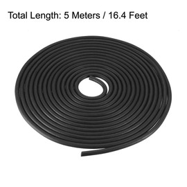 sourcing map Foam Rubber Seal Weather Strip 5mm Diameter 5 Meters Long Black