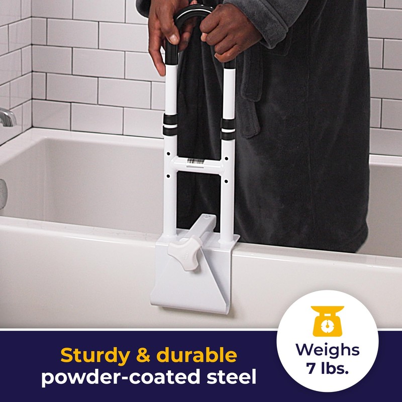 Drive Medical Adjustable Bathtub Grab Bar & Bathtub Safety Rail,