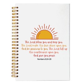 NEGIGA Christian Notebook Journal, Number 6:24-26 Bible Journaling Notebook, Gratitude Prayer Journal Notebook, Inspirational Christian Religious Gifts for Women, Spiral Bound 5.5x8.3