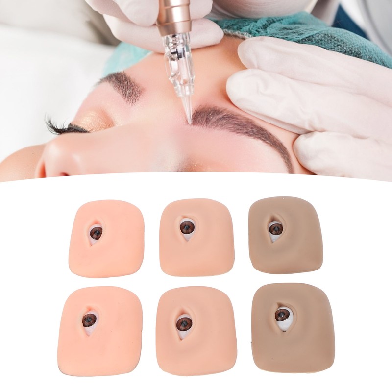 3 Pairs 3D Fake Eye Practice Skin Silicone Microblading Eyebrow