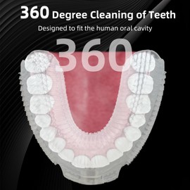 Magentak Ultrasonic U-Shaped Toothbrush for Adults, Electric Toothbrush for Teeth Whitening, Automatic 360-degree with Waterproof IPX7, 4 Modes for Cleaning(White)