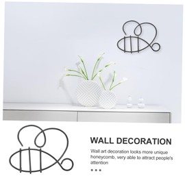 Operitacx Eiserne Bienenverzierung künstlich Dekorationen Wände Draht-Bienen-Wand- groß Home Wall Decor Drahtbienen-Wandkunst für Zuhause Wanddekoration Eisen Black