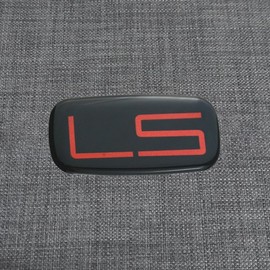 2Pc Epoxy Resin LS Emblems Badge Sticker Decal Compatible with Silverado Tahoe Suburban 15036135 (Red)