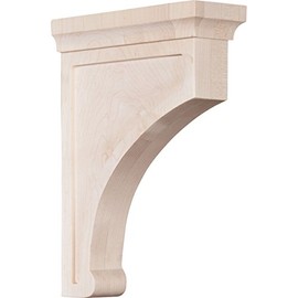 Ekena Millwork BKTW02X07X10GOMA 2 1/2" W X 7" D X 10" H Large Gomez Wood Bracket, Maple