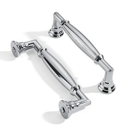 ZAUYX 10 Pack 4 Inch Hole Center Polished Chrome Cabinet pulls Solid Heavy Duty Cabinet Pull Cabinet Handles Kitchen Cabinet Hardware Vanity Handles Bathroom Cabinet pulls