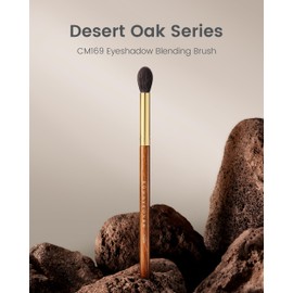 Desert Oak Series Eyeshadow Blending Brush - Dome Goat Hair Bristles for Seamless Crease Work, Premium Bubinga Handle with Gold Brass Ferrule (CM 169)
