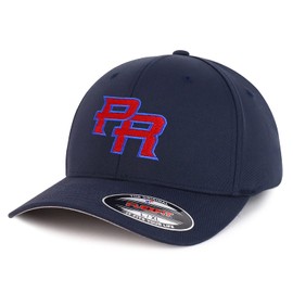 Trendy Apparel Shop Puerto Rico PR Embroidered Flexfit Fitted Cap - Navy - S-M